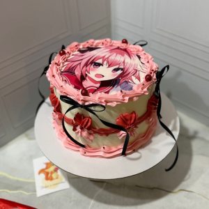 Торт с аниме для девочки в стиле Ламбет «Красный бархат»