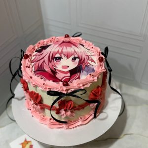 Торт с аниме для девочки в стиле Ламбет «Красный бархат»
