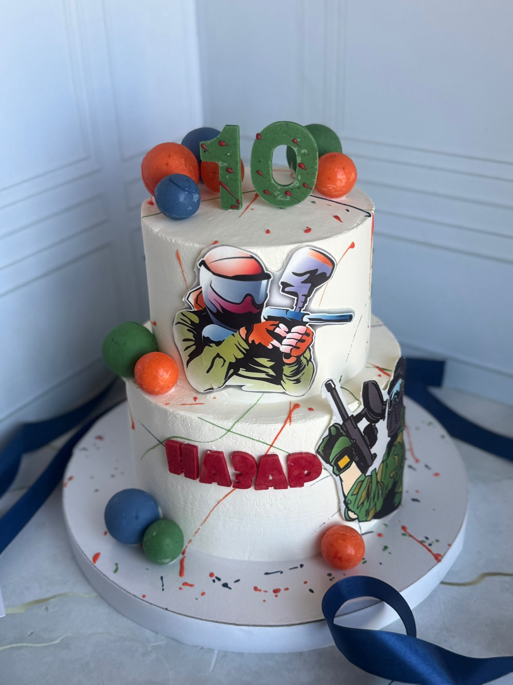 tort-na-10-let-malchiku-molochnaya-devochka-tematika-peyntbol-3 Торт на 10 лет мальчику «Молочная девочка» тематика пейнтбол