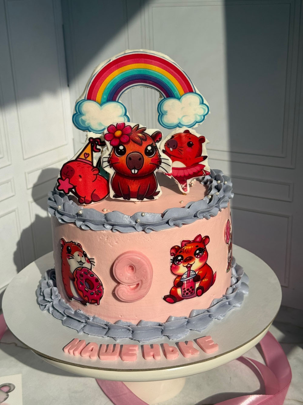 tort-dlya-devochki-s-kapibaroy-i-nachinkoy-ferero-roshe Торт для девочки с Капибарой и начинкой «Фереро Роше»